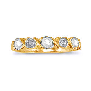 3 Stone Diamond Yellow Gold Band Ring