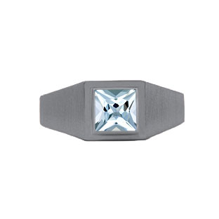 Black Gold Mens Invisible Set Square Cut Aquamarine Ring By Gemologica