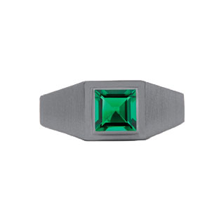 Black Gold Mens Invisible Set Square Cut Emerald Ring By Gemologica