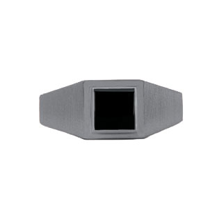 Black Gold Mens Invisible Set Square Cut Black Onyx Ring By Gemologica