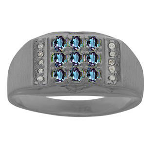 Diamond & Black Gold Men's Alexandrite Ring By Gemologica