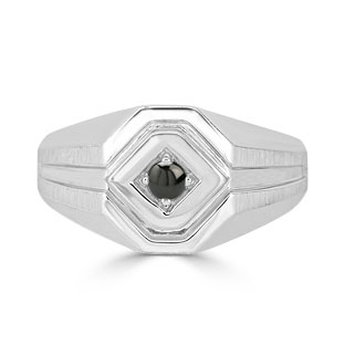 Black Onyx Men's Ring - Mens Solitaire Onyx Ring In Sterling Silver