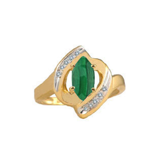 Malachite Rings - Malachite Gemstone Diamond Yellow Gold Ring By Gemologica
