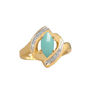 Turquoise Rings - Turquoise Gemstone Diamond Yellow Gold Ring By Gemologica