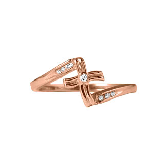 Diamond Cross Ring In Rose Gold