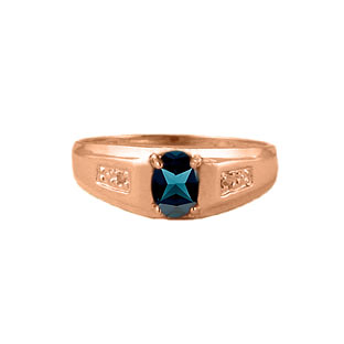 Men's London Blue Topaz Diamond Ring, Mens Rose Gold Jewelry
