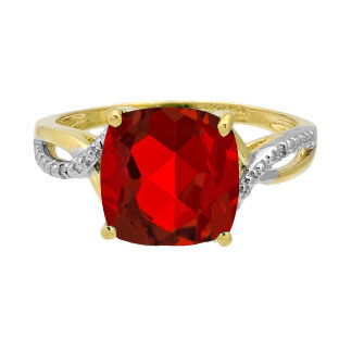 Diamond Cushion Cut Ruby Yellow Gold Ring Gemologica Jewelry