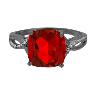 Diamond Cushion Cut Ruby Black Gold Ring Gemologica Jewelry