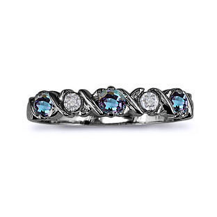 Alexandrite Diamond Black Gold Band Ring By Gemologica
