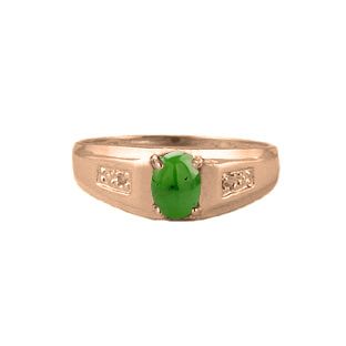 Men's Jade Diamond Rings, Rose Gold Jewelry