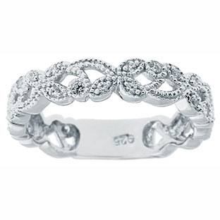 Floral Jewelry - White Gold .2 CT TW Diamond Floral Ring