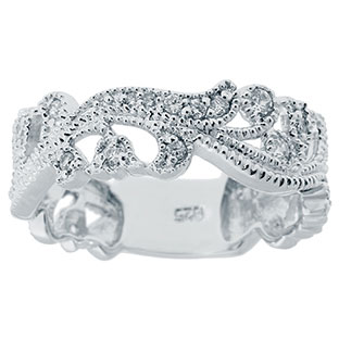 .33 CT TW Diamond Flower Ring In White Gold