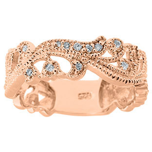 .33 CT TW Diamond Flower Ring In Rose Gold