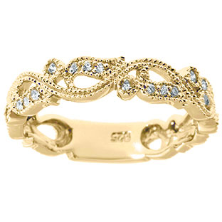 Flower Jewelry - Yellow Gold .2 CT TW Diamond Floral Ring
