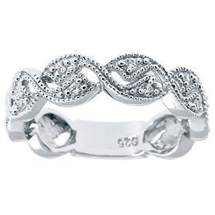 Diamond Jewelry - White Gold .16 CT TW Diamond Flower Ring
