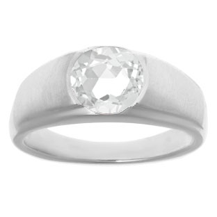 Men's Birthstone Rings - Round CZ Birthstone Ring In Silver