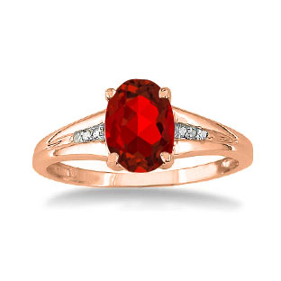 Rose Gold Oval Cut Ruby Diamond Ring