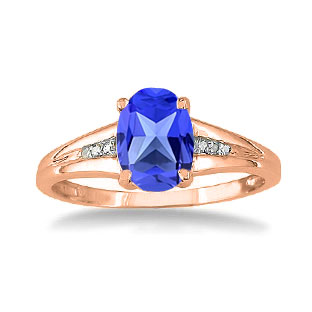 Rose Gold Oval Cut Tanzanite Diamond Ring