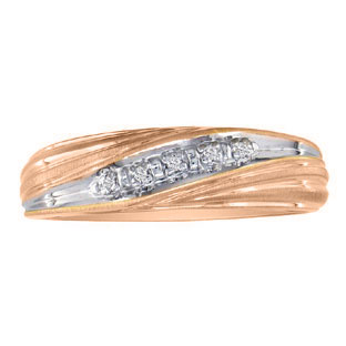 Mens Rose Gold Diamond Promise Ring