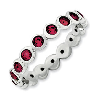 Sterling Silver Swarovski Elements July Birthstone Stackable Eternity Ring