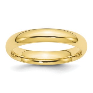 4MM Comfort Fit Plain Wedding Band In 10K Yellow Gold
