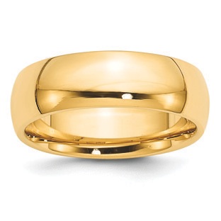 7MM Comfort Fit Plain Wedding Band In 14K Yellow Gold