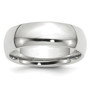 7MM Comfort Fit Plain Wedding Band In 14K White Gold