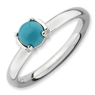 Turquoise Stackable Ring 925 Sterling Silver Band