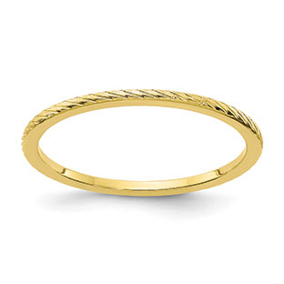 Twisted Wire Pattern Stackable Polished Ring In 10K Yellow Gold