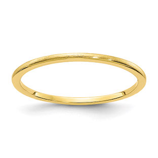 Half Round Stackable Satin Ring In 10K Yellow Gold