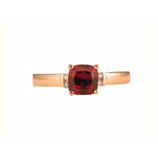 Rose Gold Ruby Gemstone Cushion-Cut Diamond Rings