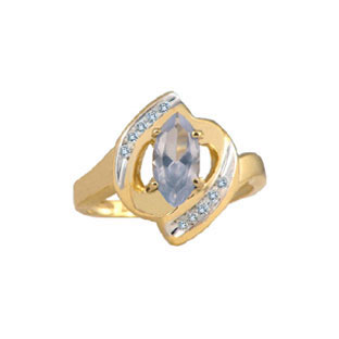 Aquamarine Rings - Aquamarine Gemstone Diamond Yellow Gold Ring