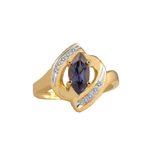 Tanzanite Rings - Tanzanite Gemstone Diamond Yellow Gold Ring