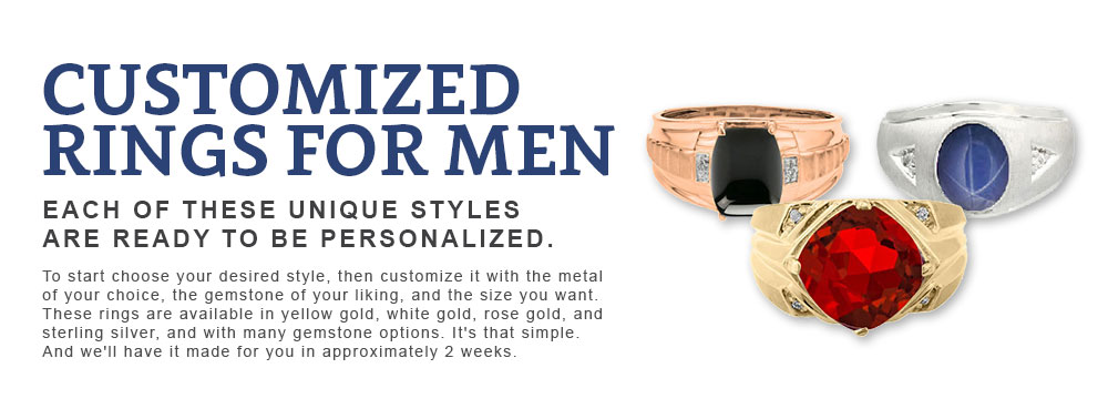 Custom Rings for Men Personalized Men's Rings Jewelry