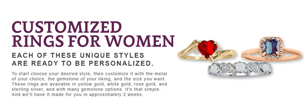 Custom Rings for Women Personalized Gemstone Rings Custom Rings for Women Personalized Gemstone Rings