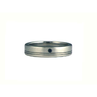 Men's Enamel & Created Black Onyx Ring Band